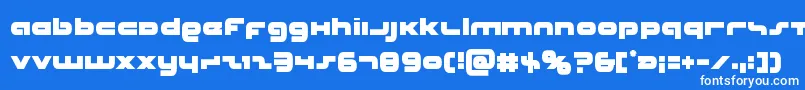 Czcionka Unisolcond – białe czcionki na niebieskim tle