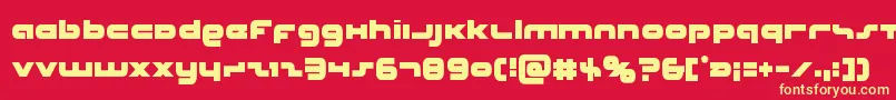 Unisolcond Font – Yellow Fonts on Red Background