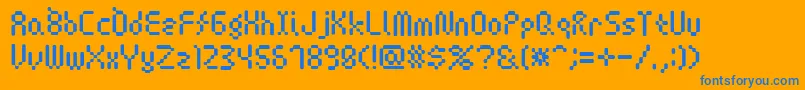 Amoebic Font – Blue Fonts on Orange Background