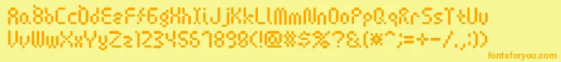 Amoebic Font – Orange Fonts on Yellow Background