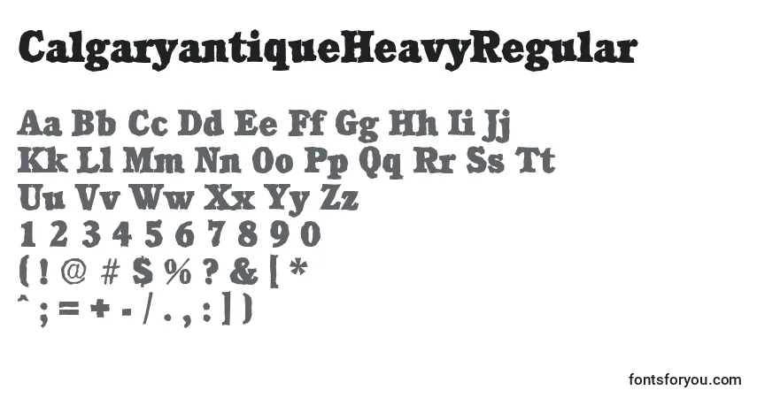 Schriftart CalgaryantiqueHeavyRegular – Alphabet, Zahlen, spezielle Symbole