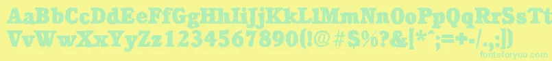 CalgaryantiqueHeavyRegular Font – Green Fonts on Yellow Background