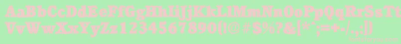 CalgaryantiqueHeavyRegular Font – Pink Fonts on Green Background