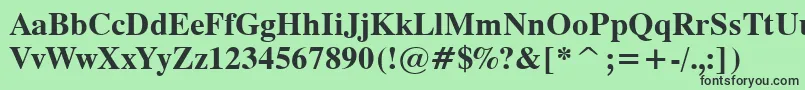 フォントTiempoBold – 緑の背景に黒い文字