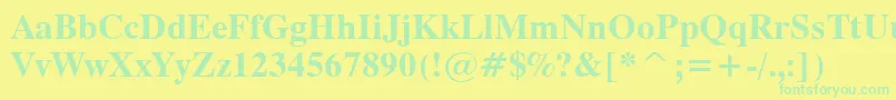 TiempoBold Font – Green Fonts on Yellow Background