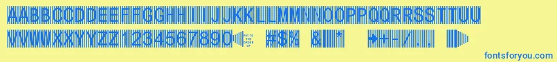 Secure5a Font – Blue Fonts on Yellow Background