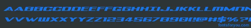 Tigersharkexpandital Font – Blue Fonts on Black Background