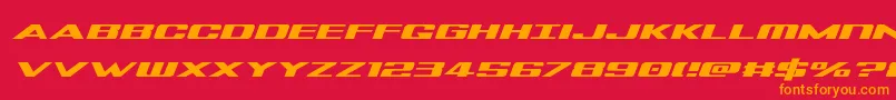 Tigersharkexpandital-Schriftart – Orangefarbene Schriften auf rotem Hintergrund