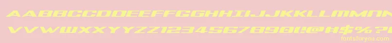 Tigersharkexpandital-Schriftart – Gelbe Schriften auf rosa Hintergrund