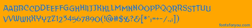 Straighttohellsinnerbb Font – Blue Fonts on Orange Background