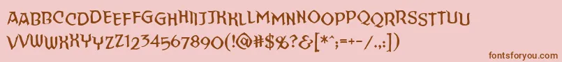 Straighttohellsinnerbb-Schriftart – Braune Schriften auf rosa Hintergrund