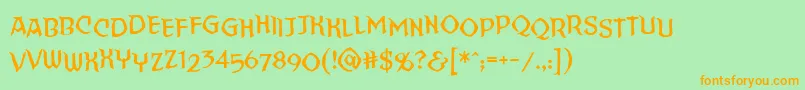 Straighttohellsinnerbb Font – Orange Fonts on Green Background