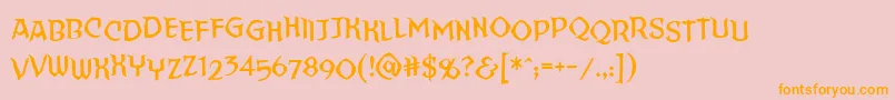 Weitere Informationen zur Straighttohellsinnerbb-Schriftart Straighttohellsinnerbb-Schriftart – Orangefarbene Schriften auf rosa Hintergrund