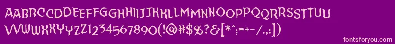 Straighttohellsinnerbb-fontti – vaaleanpunaiset fontit violetilla taustalla