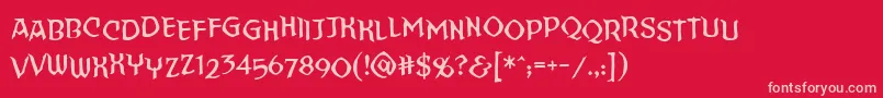 Straighttohellsinnerbb Font – Pink Fonts on Red Background