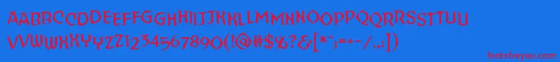 Straighttohellsinnerbb Font – Red Fonts on Blue Background