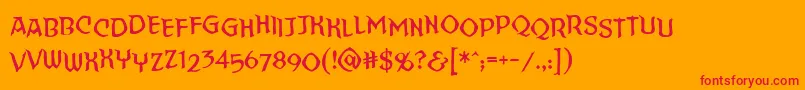 Straighttohellsinnerbb Font – Red Fonts on Orange Background