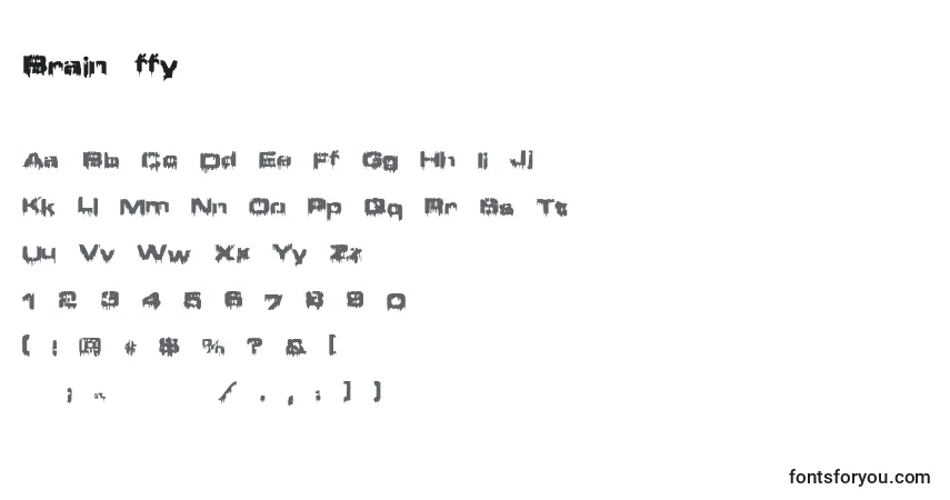 Czcionka Brain ffy – alfabet, cyfry, specjalne znaki