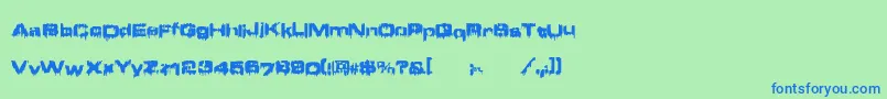 フォントBrain ffy – 青い文字は緑の背景です。