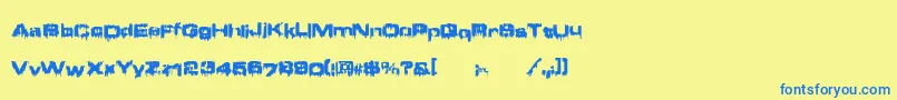 Brain ffy Font – Blue Fonts on Yellow Background