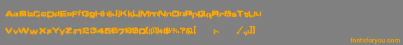フォントBrain ffy – オレンジの文字は灰色の背景にあります。