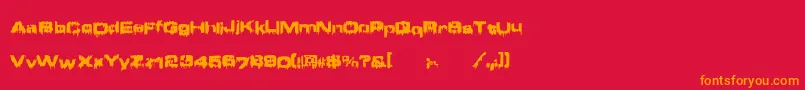 Brain ffy-Schriftart – Orangefarbene Schriften auf rotem Hintergrund