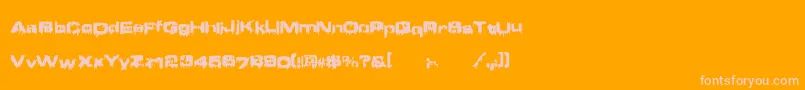 Brain ffy-fontti – vaaleanpunaiset fontit oranssilla taustalla