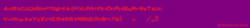 フォントBrain ffy – 紫の背景に赤い文字
