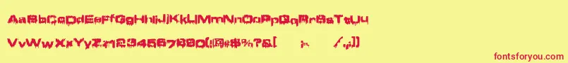 Brain ffy Font – Red Fonts on Yellow Background