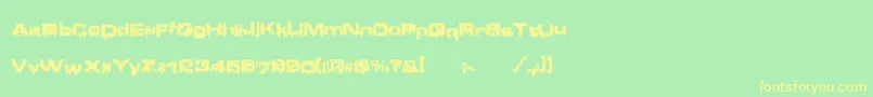 Brain ffy Font – Yellow Fonts on Green Background