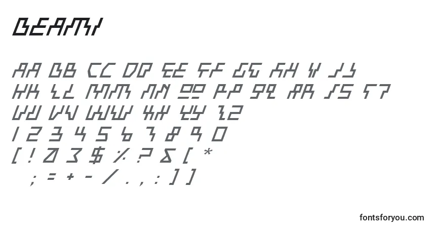Schriftart Beami – Alphabet, Zahlen, spezielle Symbole