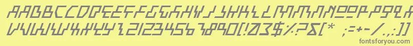 フォントBeami – 黄色の背景に灰色の文字