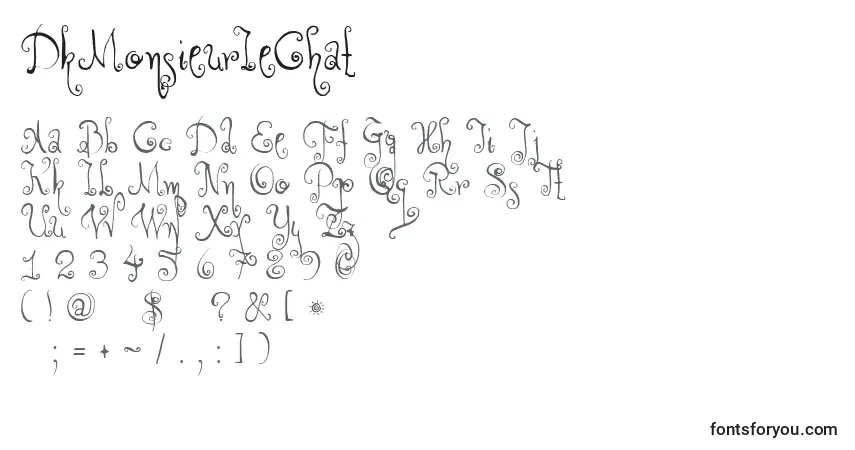 Czcionka DkMonsieurLeChat – alfabet, cyfry, specjalne znaki