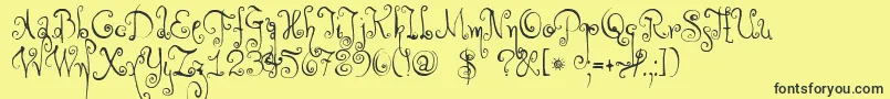 DkMonsieurLeChat Font – Black Fonts on Yellow Background
