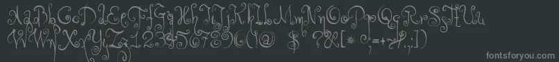DkMonsieurLeChat Font – Gray Fonts on Black Background