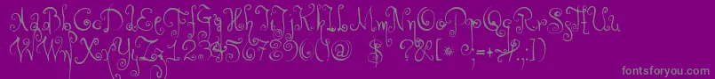 DkMonsieurLeChat Font – Gray Fonts on Purple Background