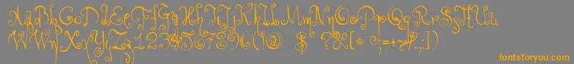 DkMonsieurLeChat Font – Orange Fonts on Gray Background