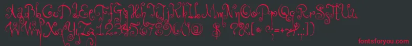DkMonsieurLeChat Font – Red Fonts on Black Background