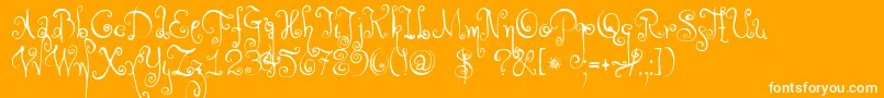 DkMonsieurLeChat Font – White Fonts on Orange Background