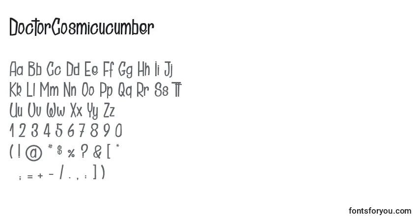 A fonte DoctorCosmicucumber – alfabeto, números, caracteres especiais