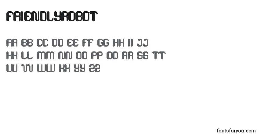 Schriftart FriendlyRobot – Alphabet, Zahlen, spezielle Symbole