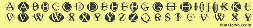 Fonte Typoghosts – fontes pretas em um fundo amarelo