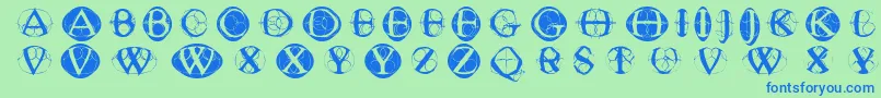 Typoghosts Font – Blue Fonts on Green Background