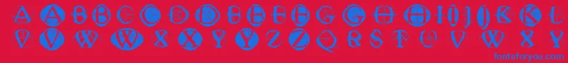 Fonte Typoghosts – fontes azuis em um fundo vermelho