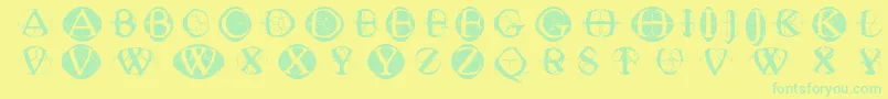 Police Typoghosts – polices vertes sur fond jaune