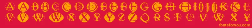 Czcionka Typoghosts – pomarańczowe czcionki na czerwonym tle