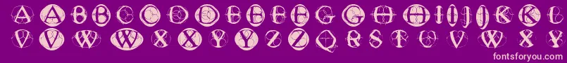 Typoghosts-Schriftart – Rosa Schriften auf violettem Hintergrund