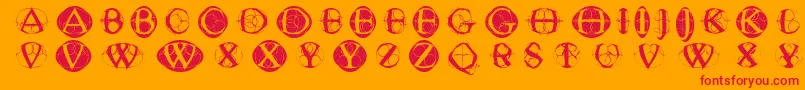 フォントTypoghosts – オレンジの背景に赤い文字