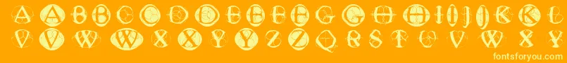 Шрифт Typoghosts – жёлтые шрифты на оранжевом фоне