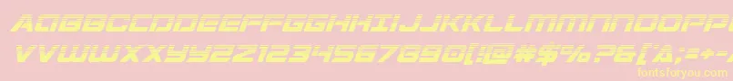 Stardusterhalfital-Schriftart – Gelbe Schriften auf rosa Hintergrund